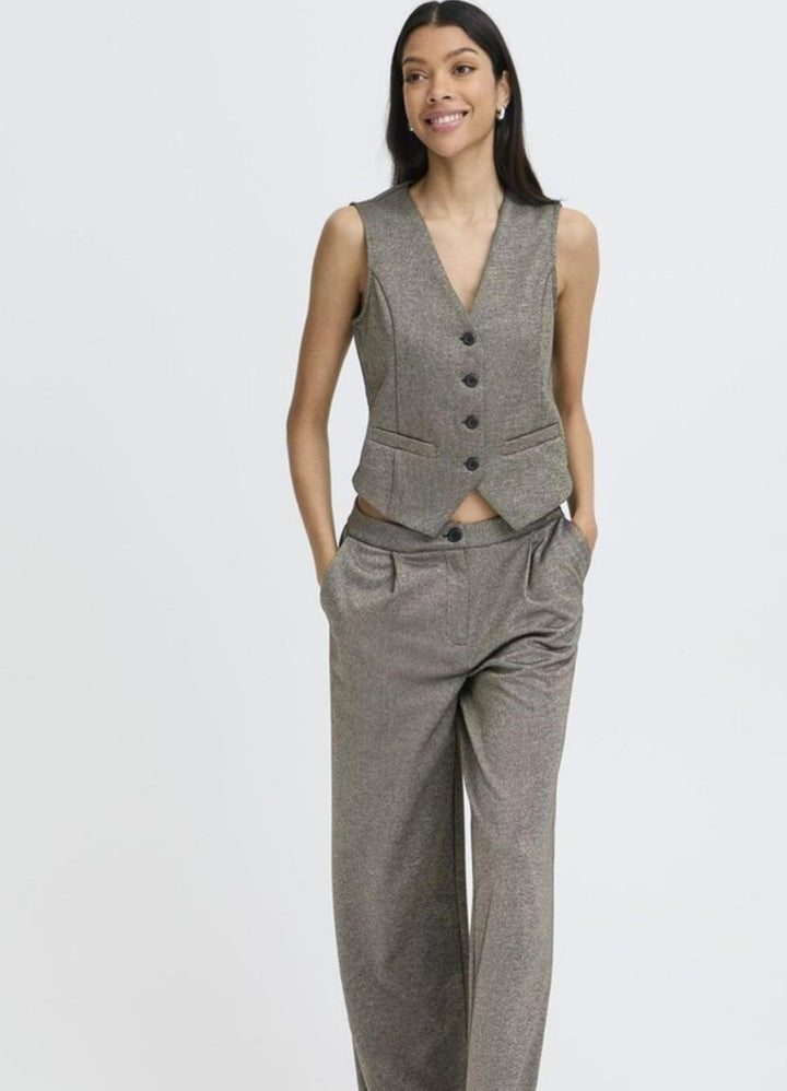 SATI TROUSERS FROSTED ALMOND MELANGE