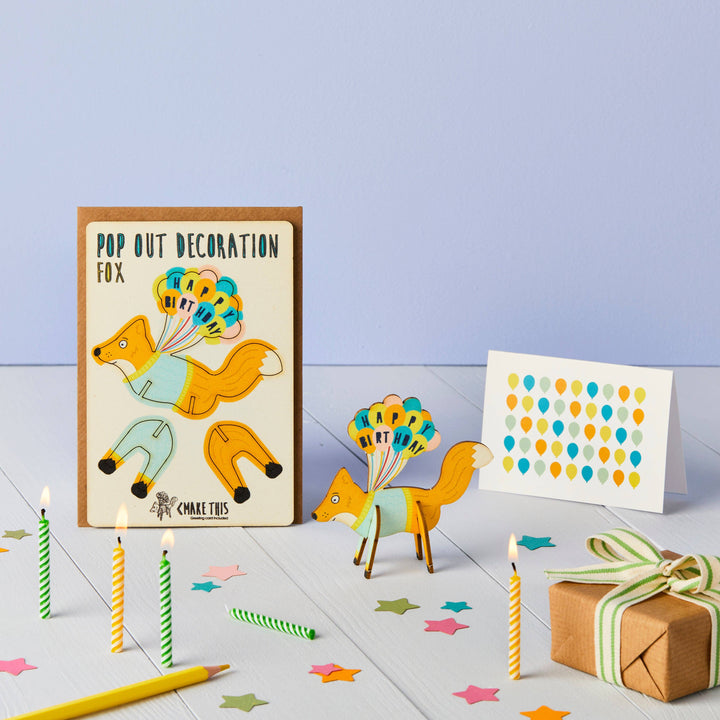 Pop Out Happy Birthday Fox Card