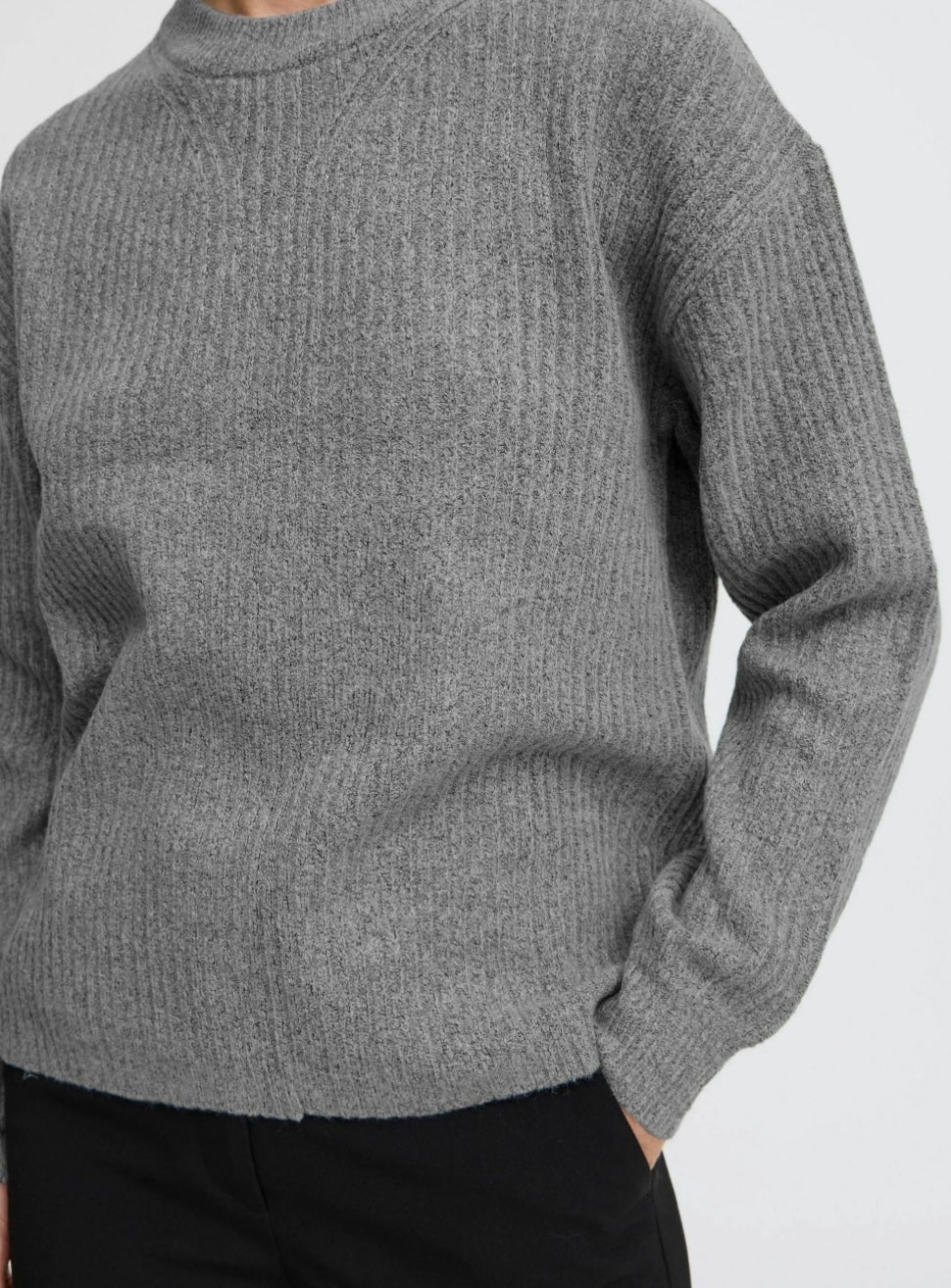 MID GREY MELANGE ONEMA ONECK JUMPER