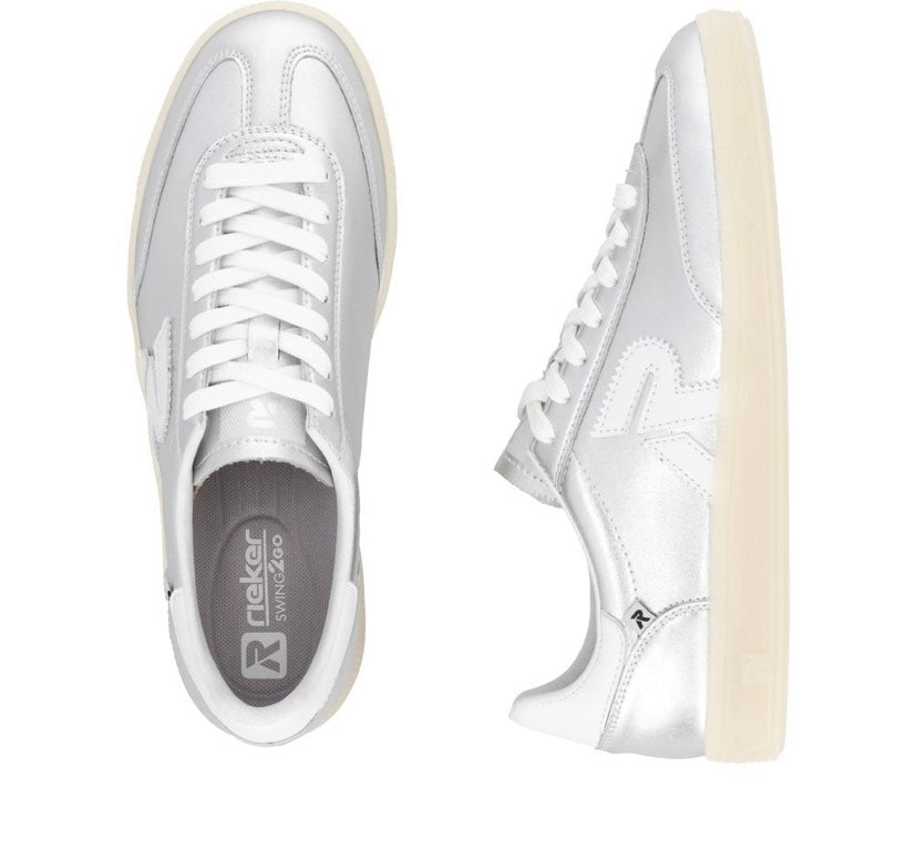 W2200-90 LADIES SHOES SILVER/PLATINUM GESTROBELT