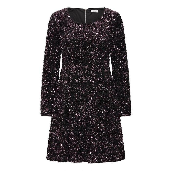 PAILLET BOW DRESS FUDGE SEQUIN MIX