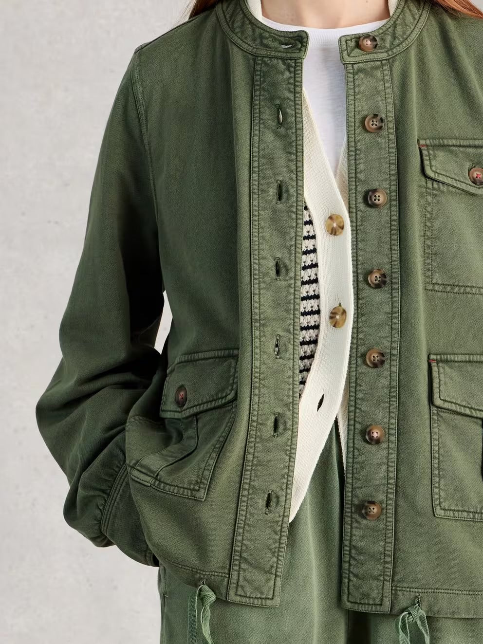 DEMI UTILITY JERSEY JACKET MID GREEN