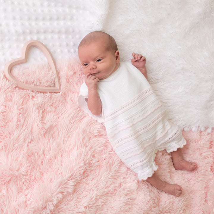 GIRLS KNITTED POINTELLE ROMPER