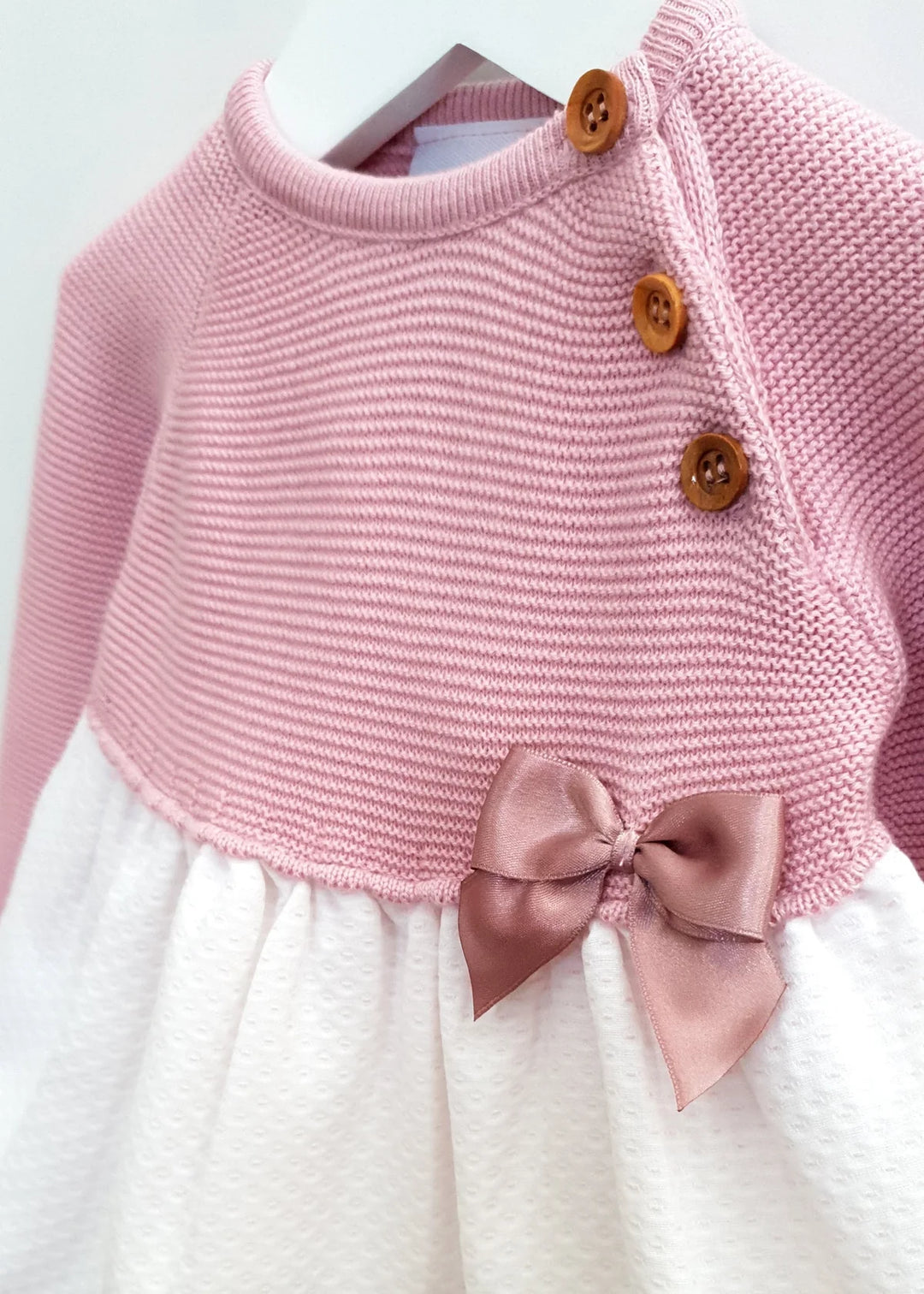 COTTON DRESS KNITTED TOP PINK 6-12 MONTHS