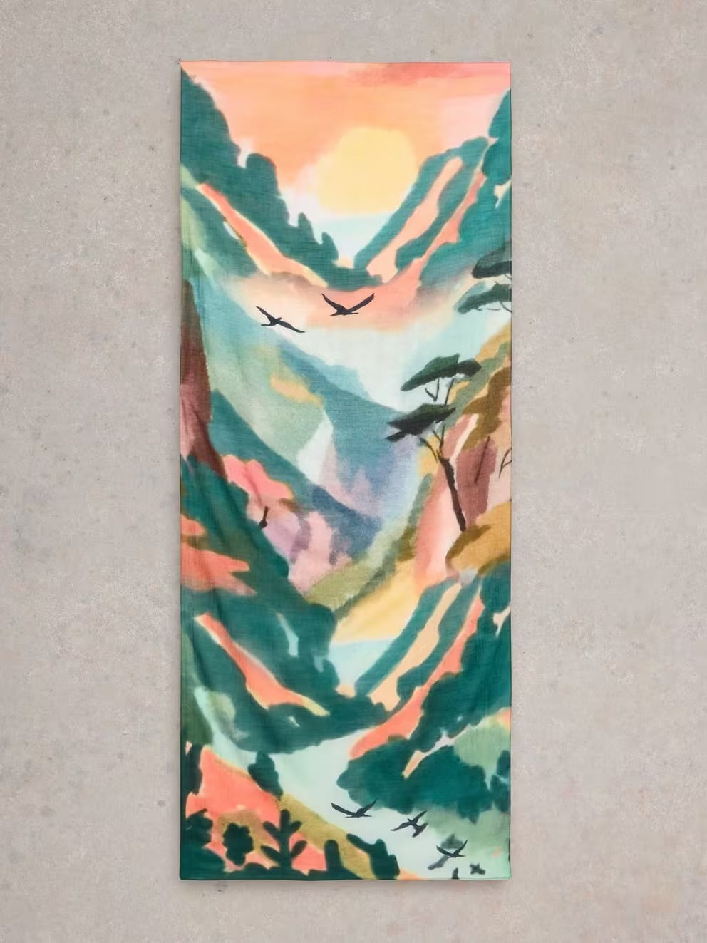 CANYON SUNRISE SCARF GREEN MLT