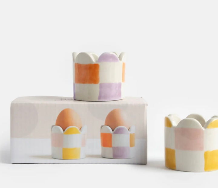 MULTI-CHECK SET OF 2 EGG CUPS