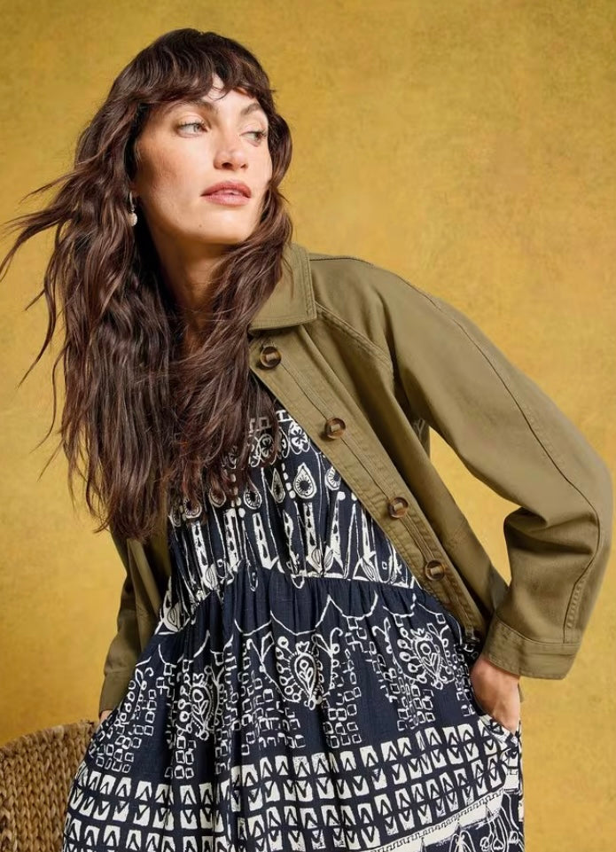 EDEN DENIM JACKET KHAKI GREEN