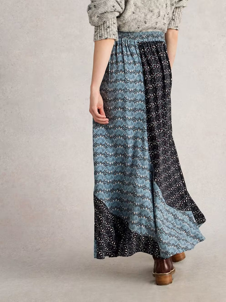BLUE MULTI SARA MAXI SKIRT