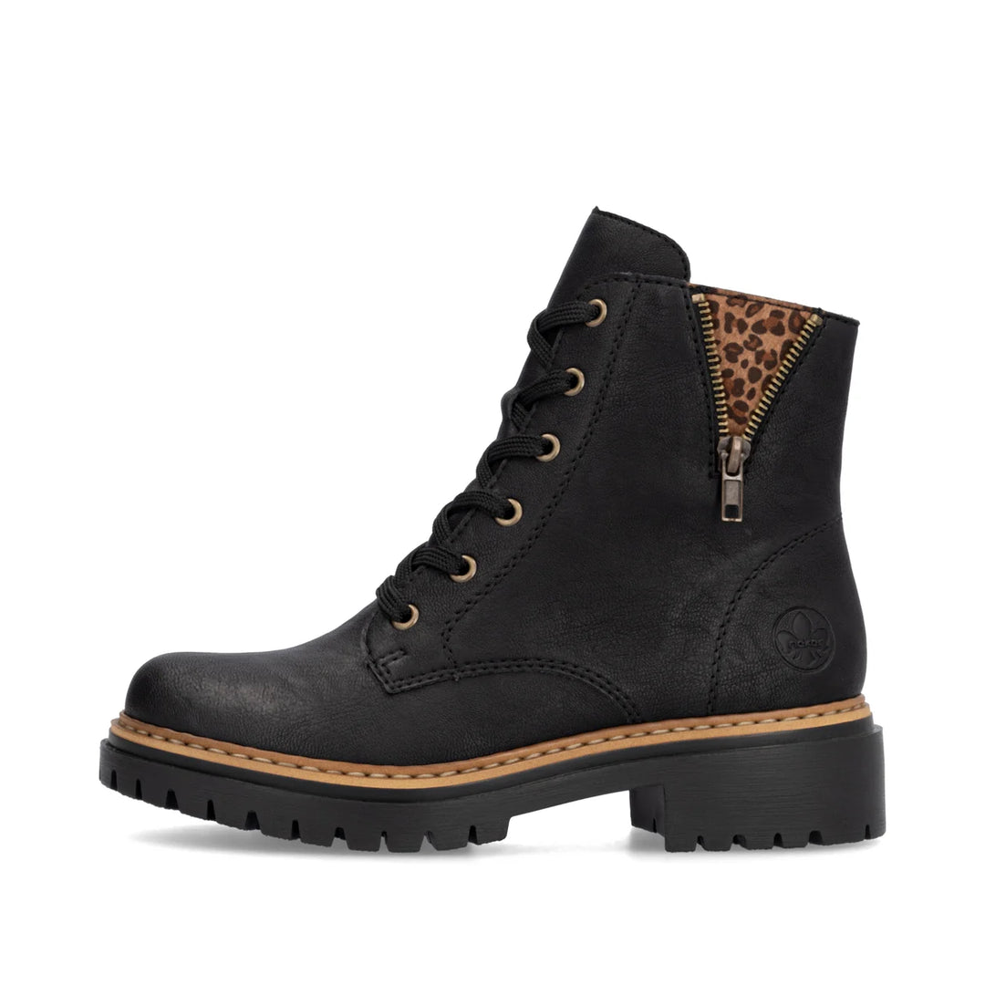 Rieker Women's Black Biker Boots 72617-00