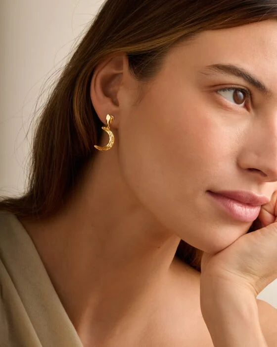 SOLESI MOON WATERPROOF GOLD EARRINGS