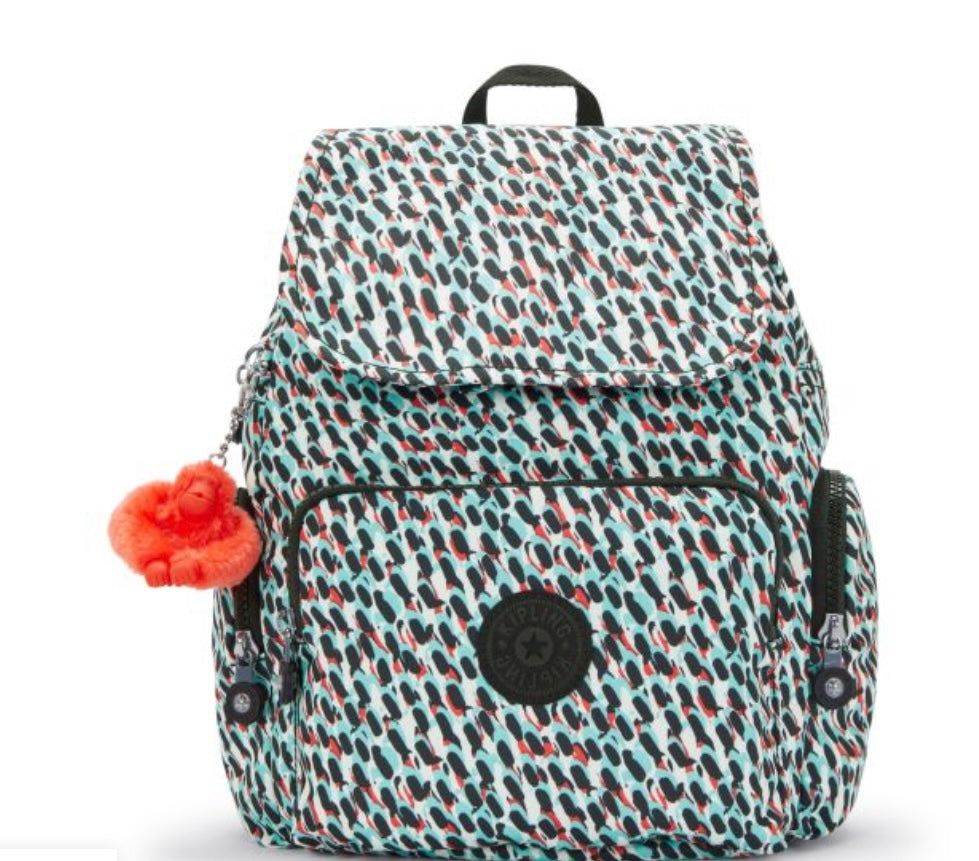 KIPLING BASIC CITY ZIP S ABSTRACT PRINT