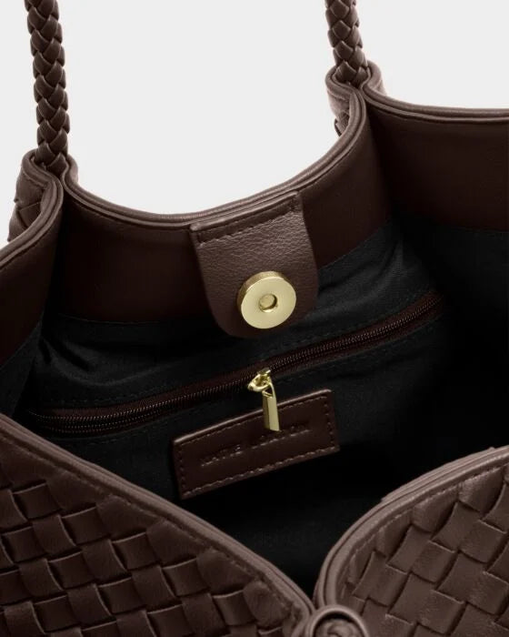 NOVA SMALL SHOULDER TOTE | CHOCOLATE