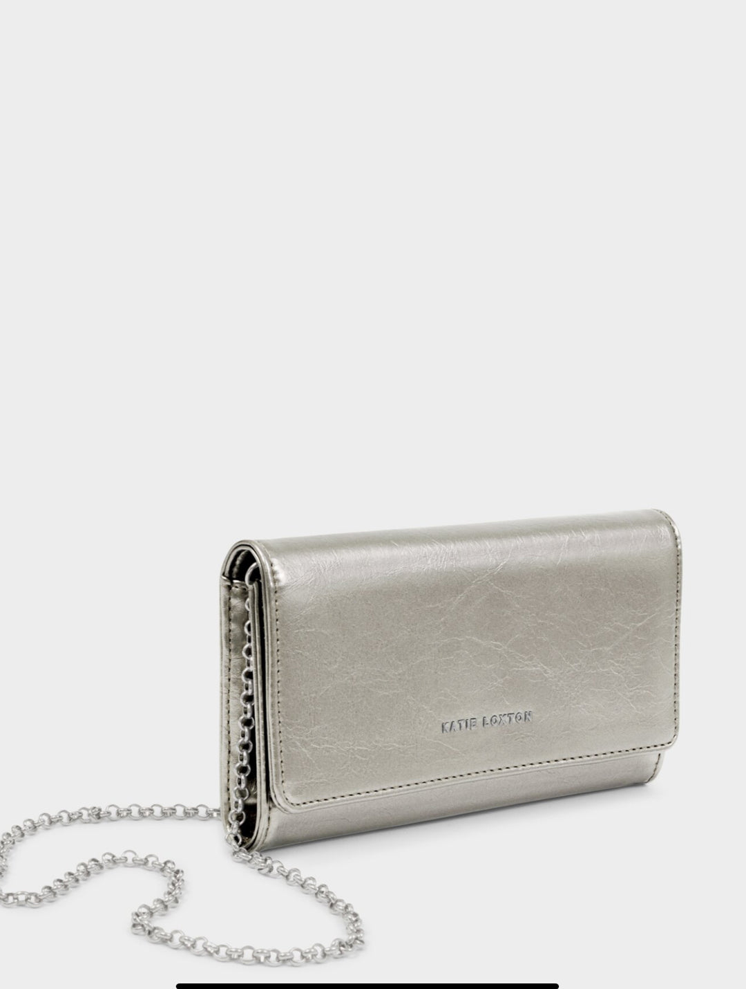 ZEA PATENT CRACKLE PURSE CROSSBODY | PEWTER