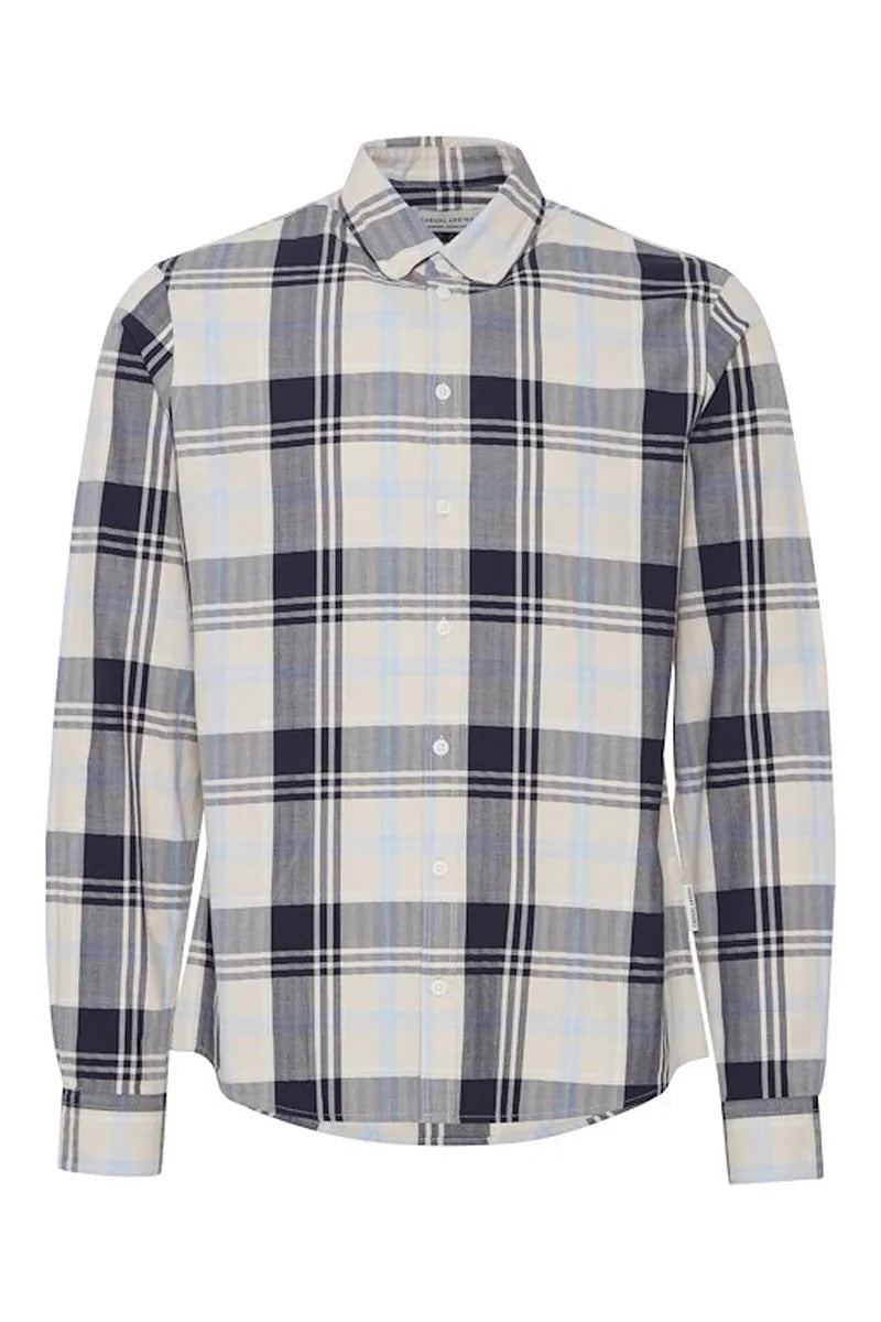 ANTON DARK NAVY BIG CHECKED SHIRT