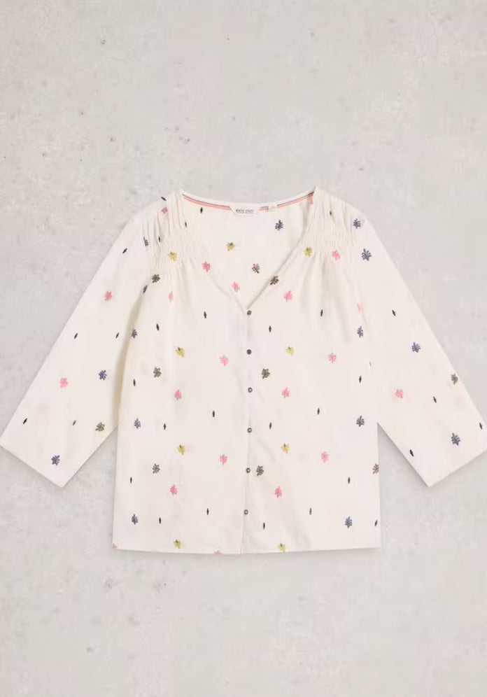 RAE ORGANIC COTTON TOP IVORY MLT