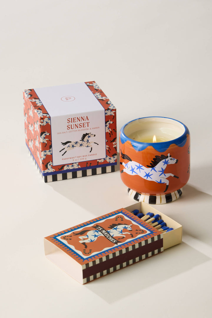 A Dopo 8oz/226g Horse Ceramic Candle - Seinna Sunset