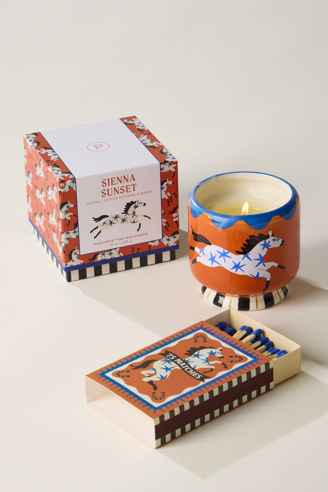 A Dopo 8oz/226g Horse Ceramic Candle - Seinna Sunset