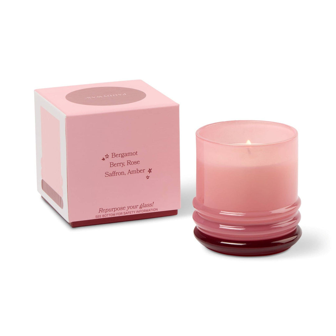 Paddywax Stack Glass Candle Pink - Saffron Rose
