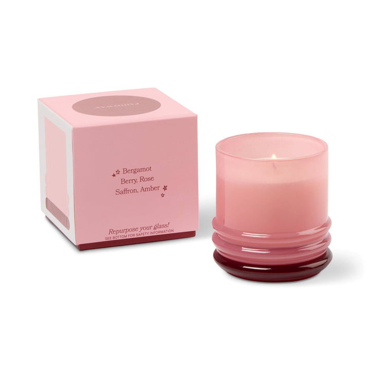 Paddywax Stack Glass Candle Pink - Saffron Rose