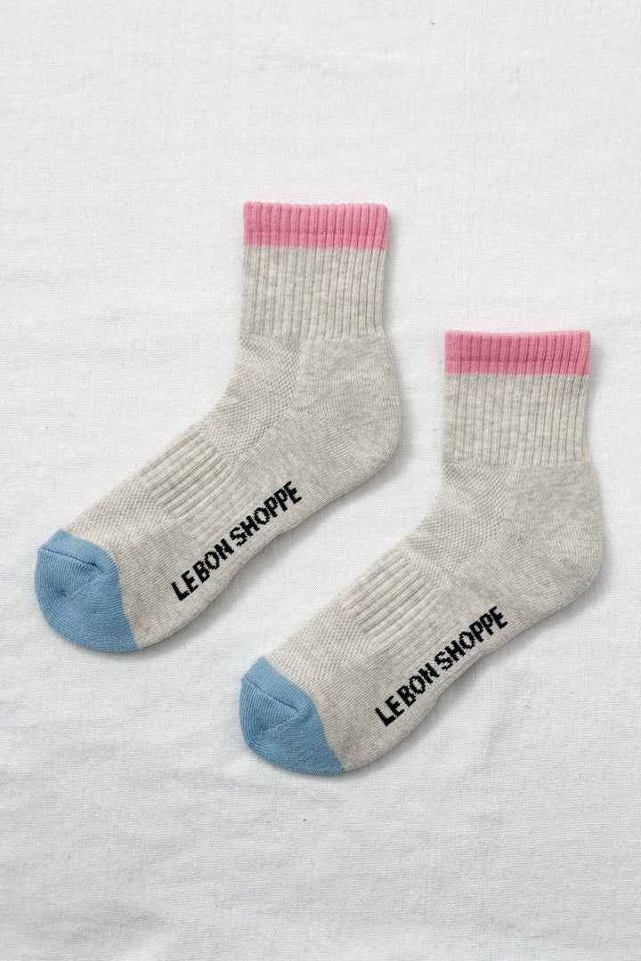 Color Block Girlfriend Socks : Blue Red