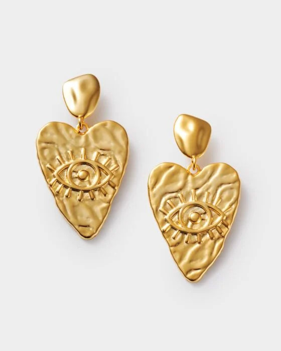 SOLESI GOLD HEART EARRINGS