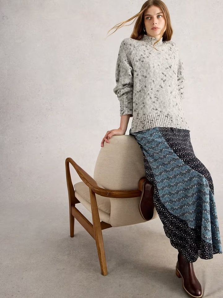 BLUE MULTI SARA MAXI SKIRT