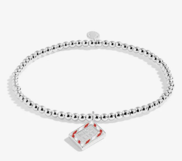 LOVE FROM SANTA YOU’RE ON THE NICE LIST SILVER PLATED BRACELET