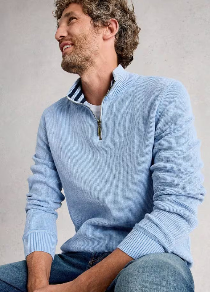 ATTADALE FUNNEL NECK JUMPER LIGHT BLUE