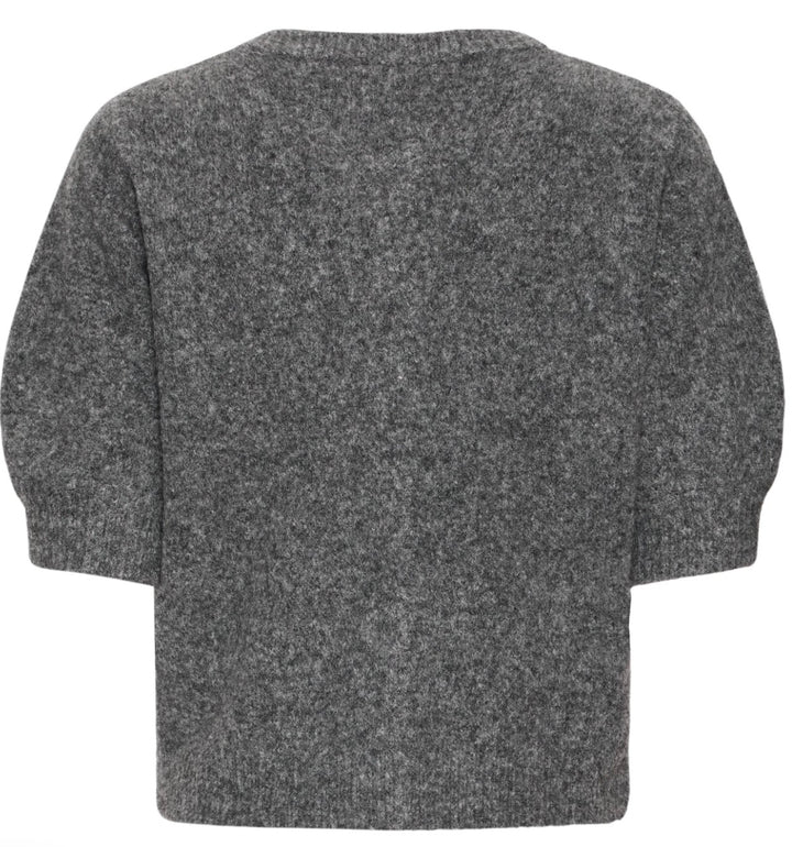 OMEA DECO CARDIGAN DARK GREY MELANGE