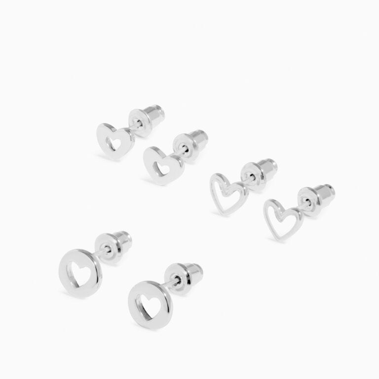 LIFES A CHARM 50TH BIRTHDAY SILVER PLATED EARRINGS 3 PAIRS