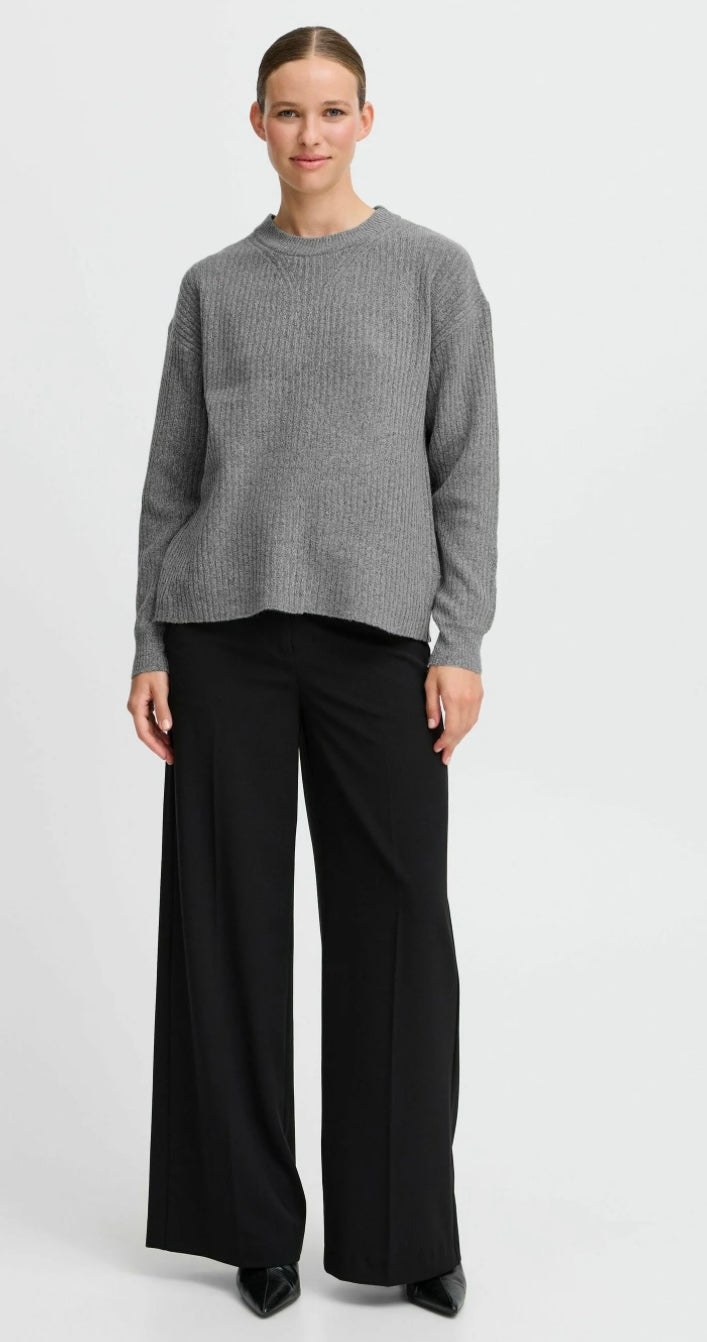 MID GREY MELANGE ONEMA ONECK JUMPER