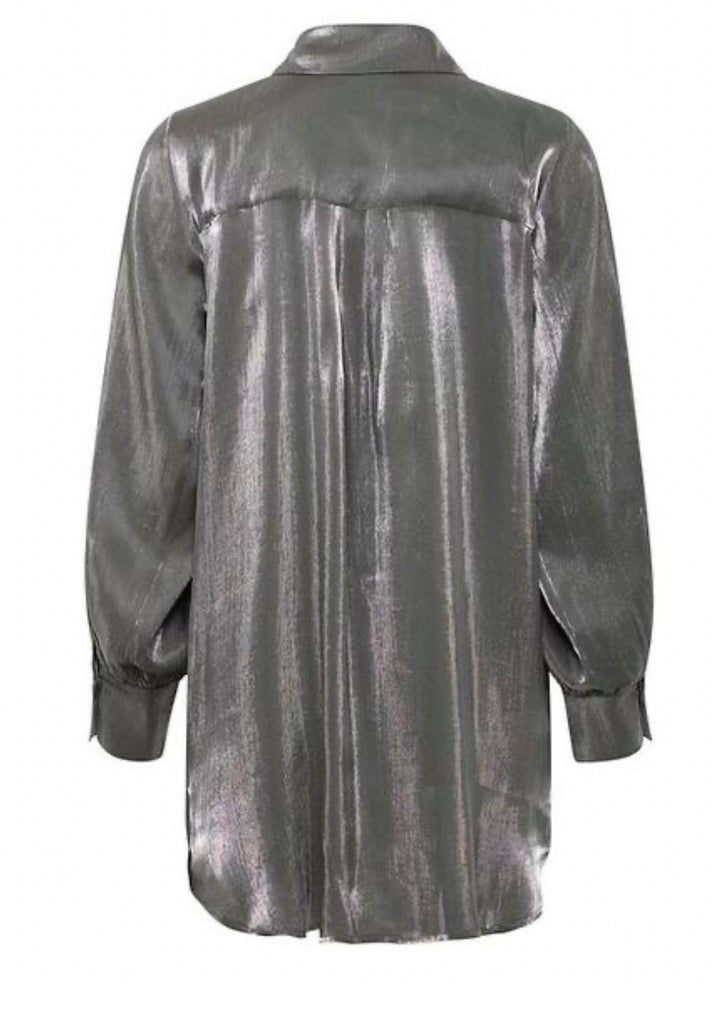 YOLANDA SHIRT GRAY PINSTRIPE