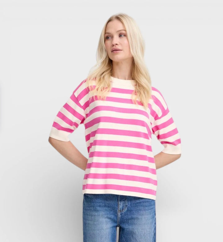 MMORLA T-SHIRT PHLOX PINK STRIPE
