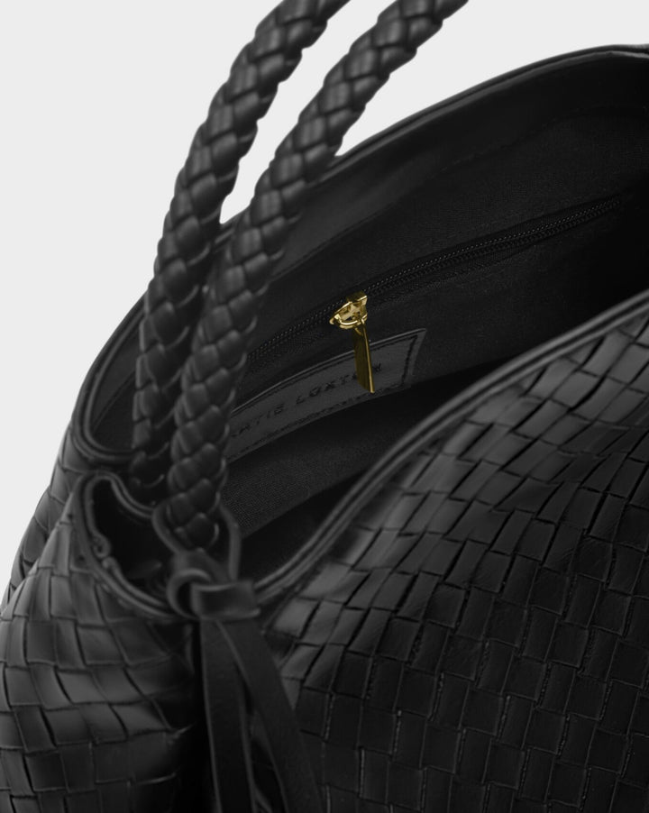 NOVA WOVEN TEXTURE TOP HANDLE BAG
| BLACK | 17.5cm x 24cm x 12cm