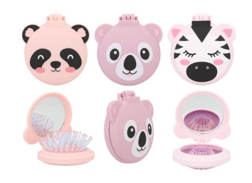 FOLDING HAIRBRUSH WITH MIRROR