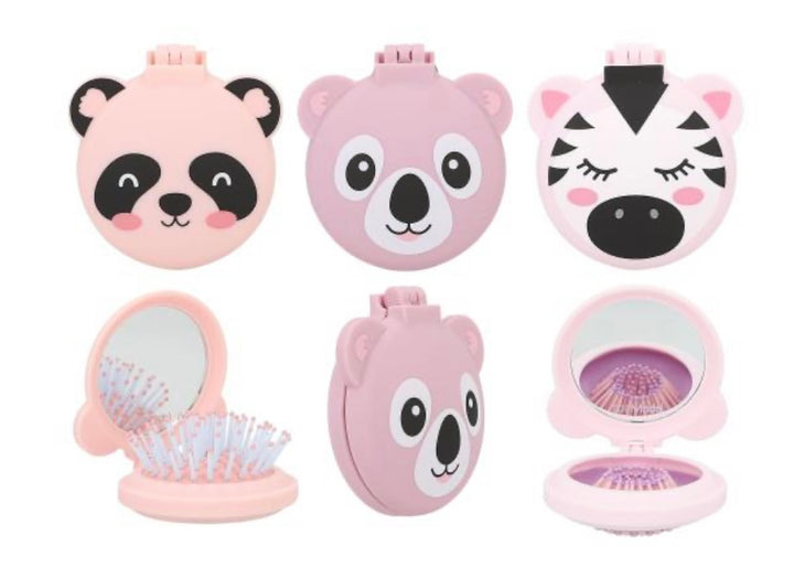 FOLDING HAIRBRUSH WITH MIRROR