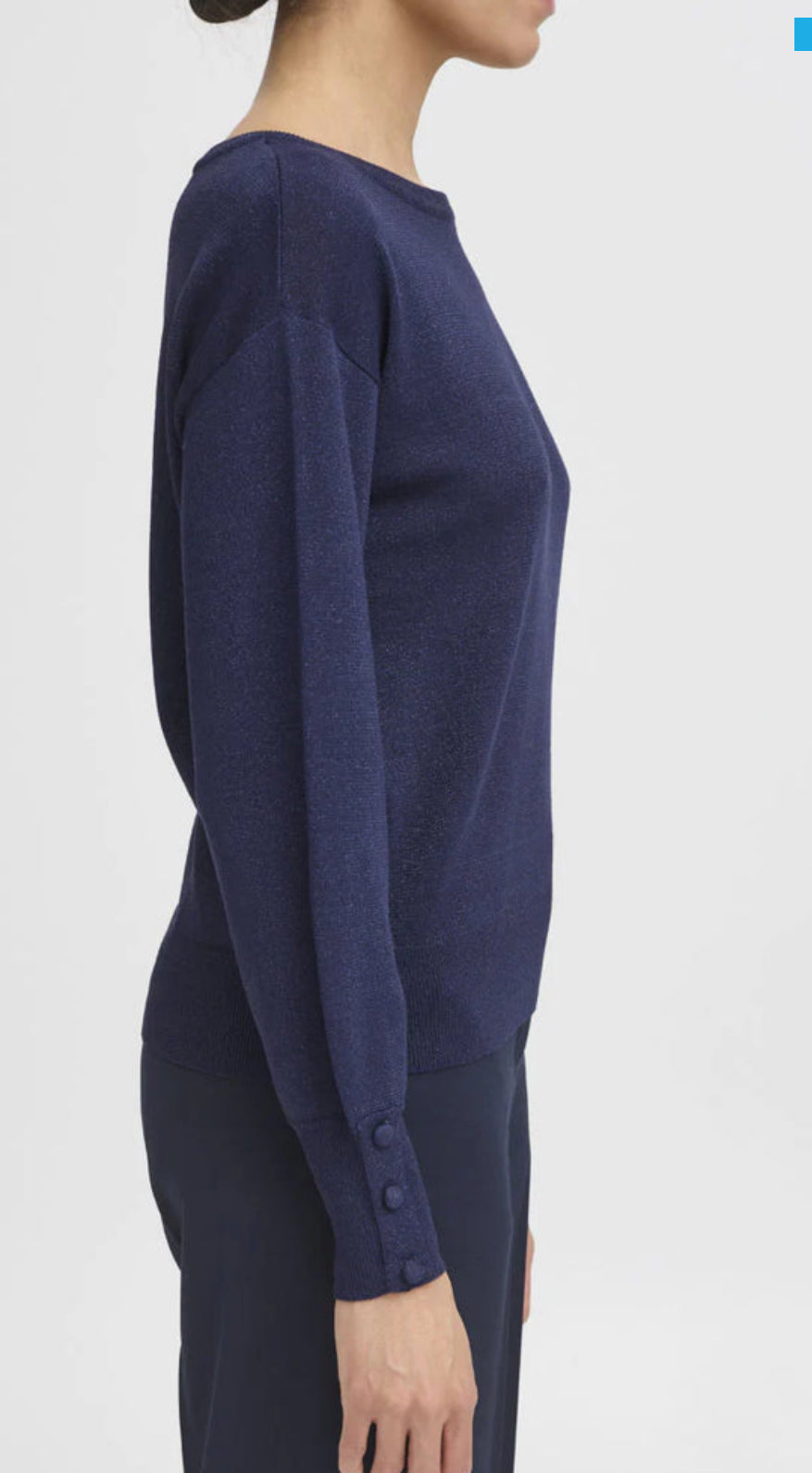 EVENING BLUE MOBBIE BOAT NECK JUMPER