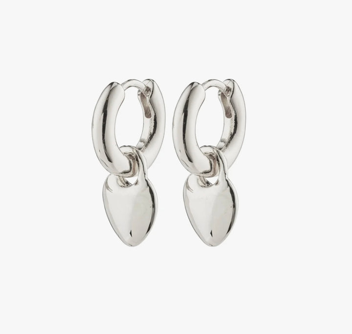 SOPHIA HEART HOOPS SILVER PLATED