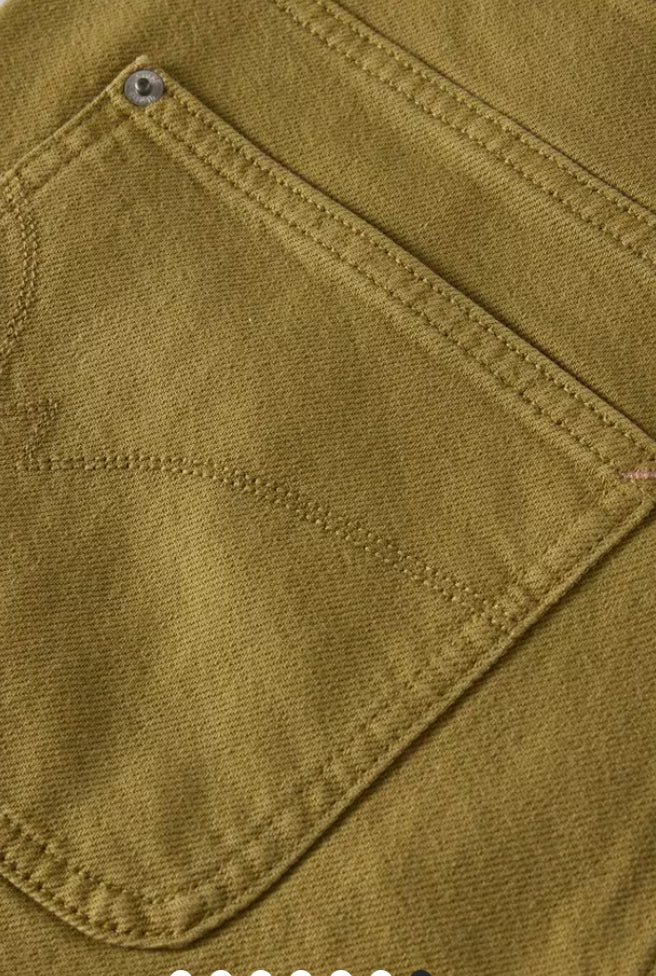 TIA WIDE LEG CROP JEAN KHAKI GREEN