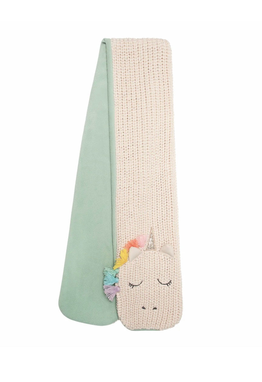 RAINBOW UNICORN KNITTED SCARF 3-10 YEARS