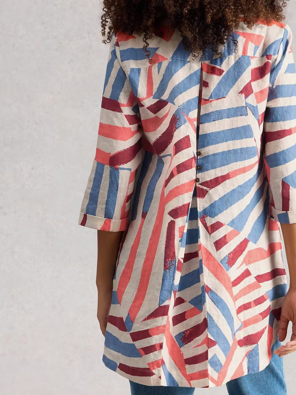 BIANCA LINEN TUNIC IVORY PRINT