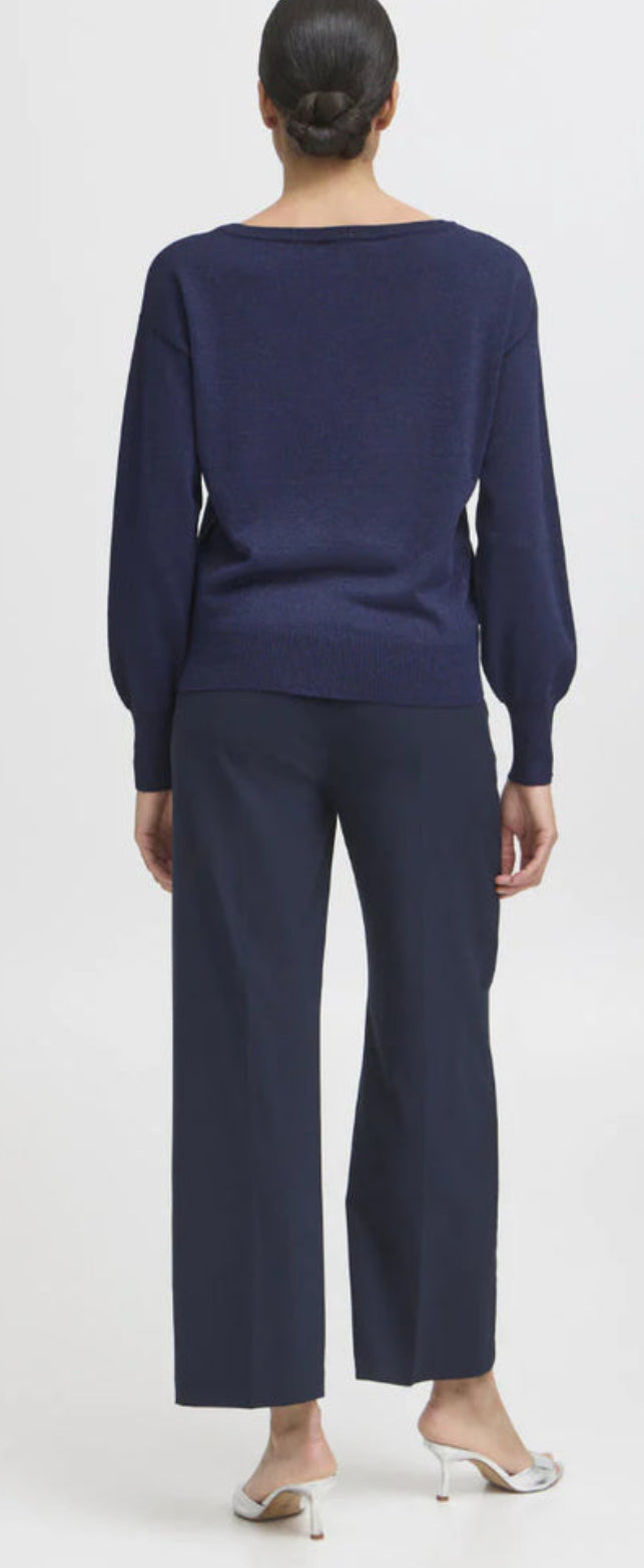 EVENING BLUE MOBBIE BOAT NECK JUMPER
