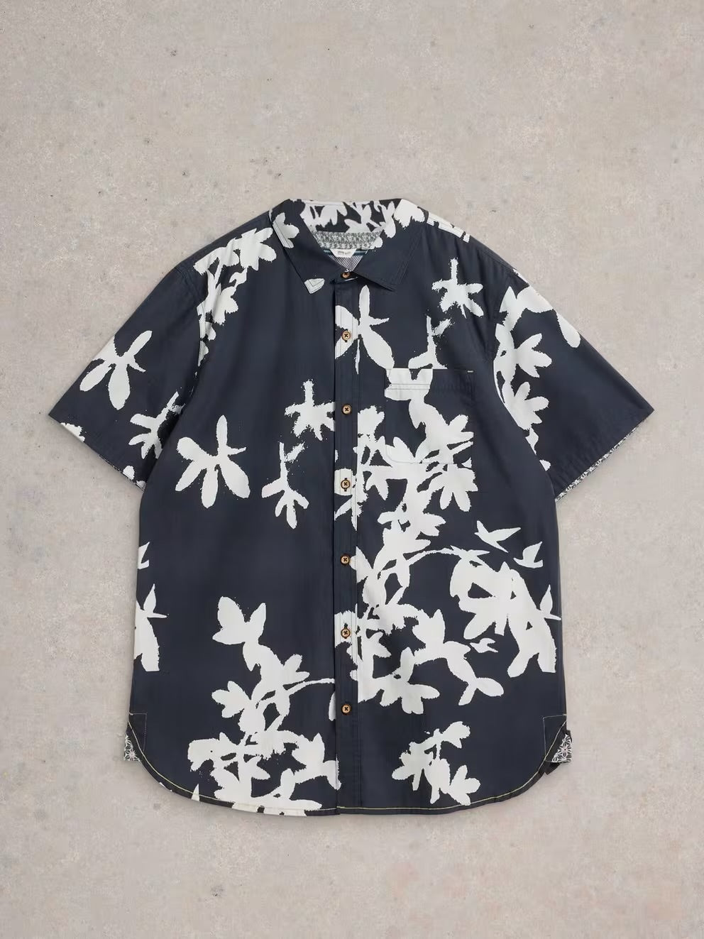 BLOSSOMS SS PRINTED SHIRT NAVY PRINT