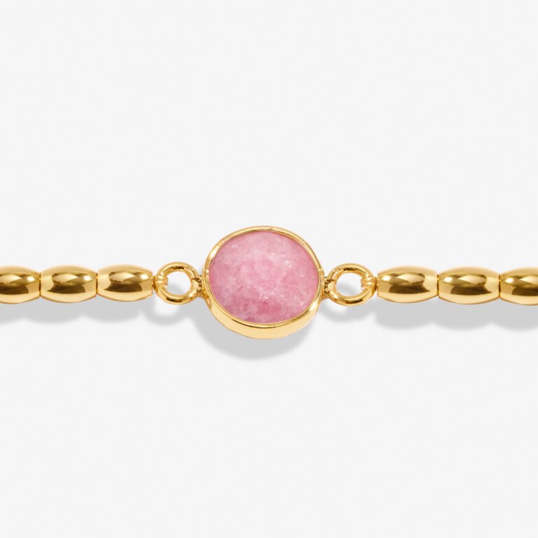 SERENITY STONES WATERMELON QUARTZ GOLD PLATED BRACELET