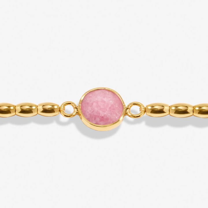 SERENITY STONES WATERMELON QUARTZ GOLD PLATED BRACELET