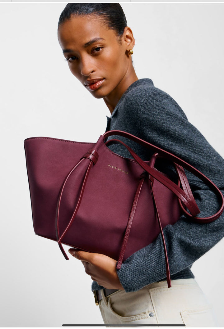 CELINA SUEDETTE TOTE BAG CHERRY