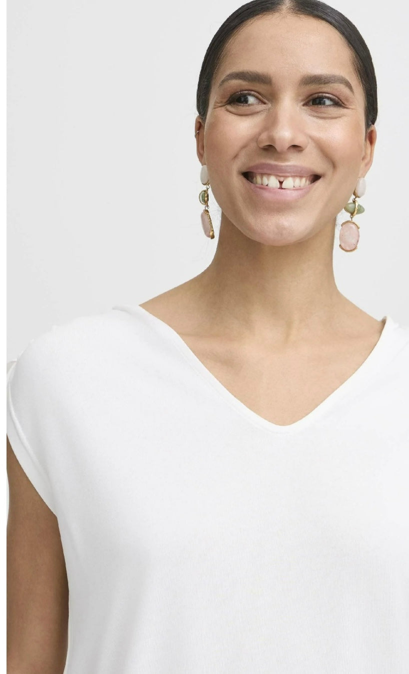 PERL STRAP T-SHIRT MARSHMALLOW