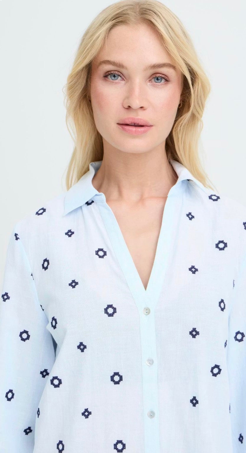 FABIENNE LS SHIRT DELLA ROBBIA BLUE