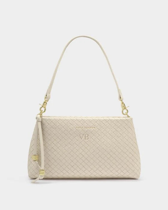 NOVA SMALL SHOULDER BAG | OYSTER WOVEN
