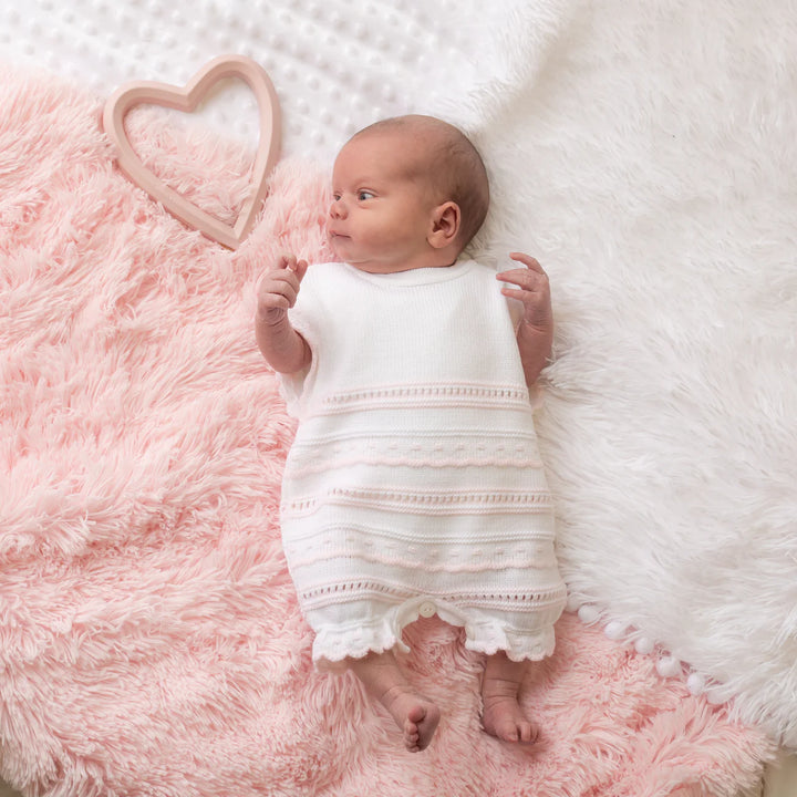 GIRLS KNITTED POINTELLE ROMPER